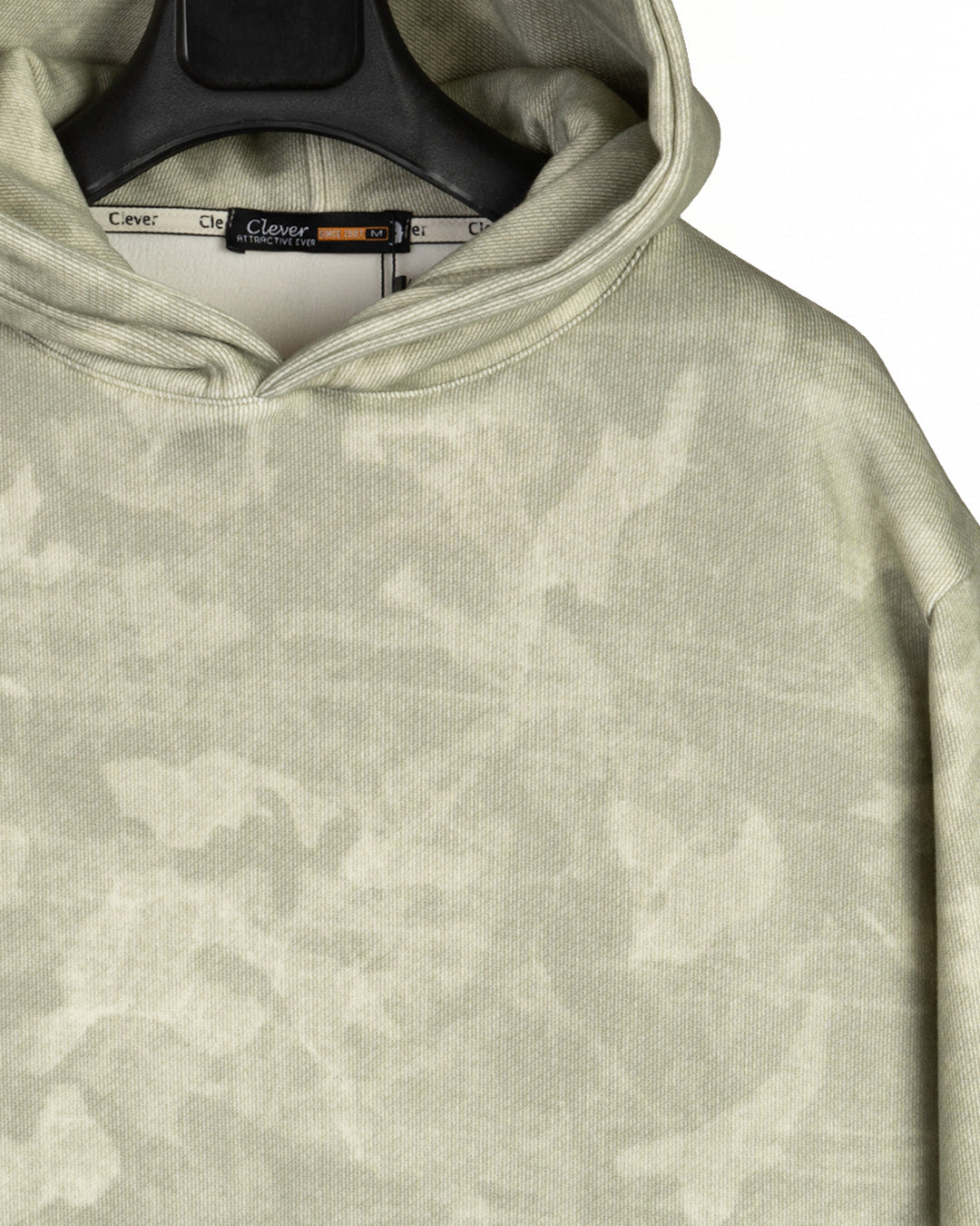 Green patterned Velvet Hoodie