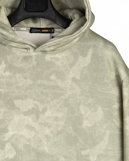Green patterned Velvet Hoodie