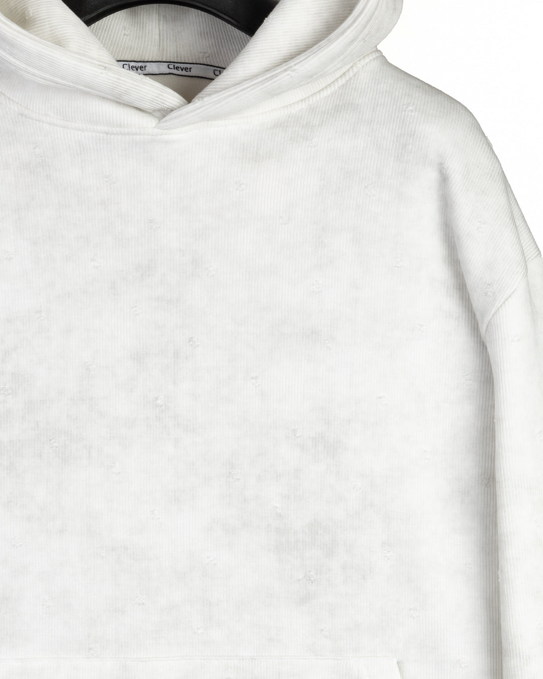 White Acid Wash Cotton Hoodie