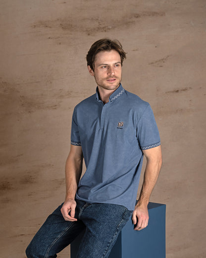 Indigo Turkish cotton Polo Shirt Short sleeves