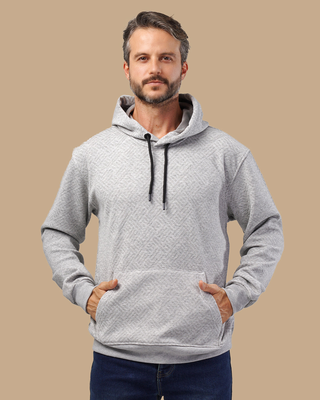 Grey Patterned Cotton Sweatshirt