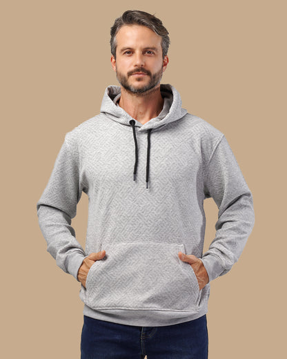 Grey Patterned Cotton Sweatshirt