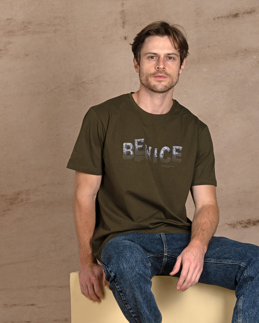 Dark Olive printed Cotton T-shirt