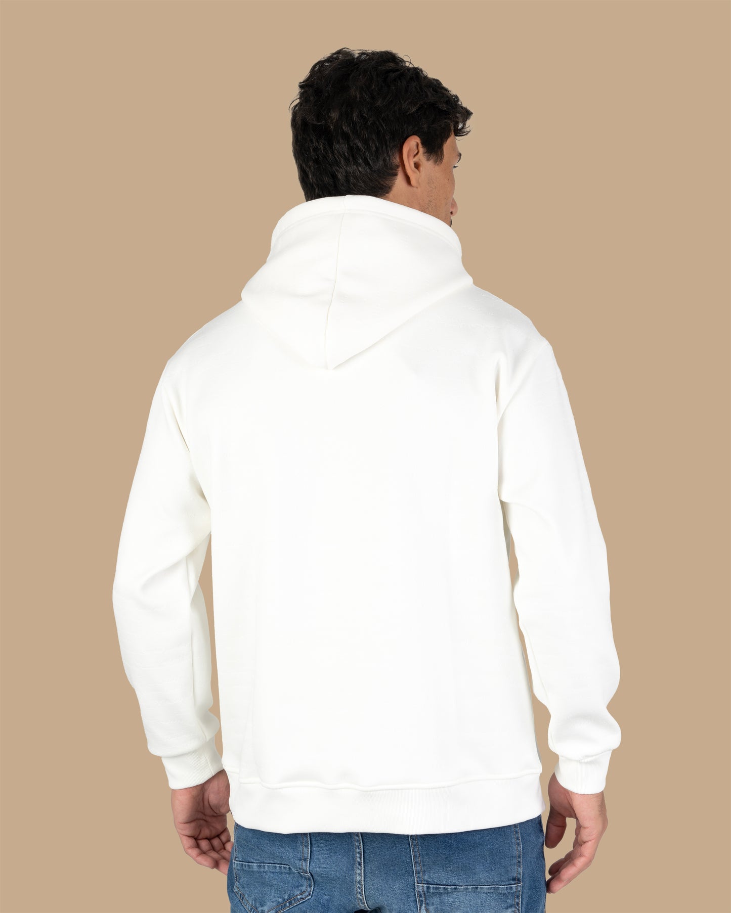 White Knitted Cotton Hoodie