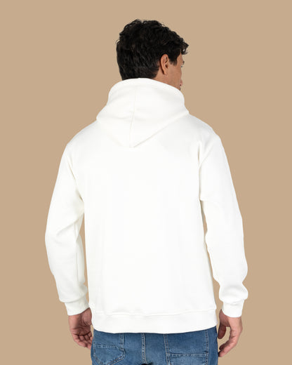 White Knitted Cotton Hoodie