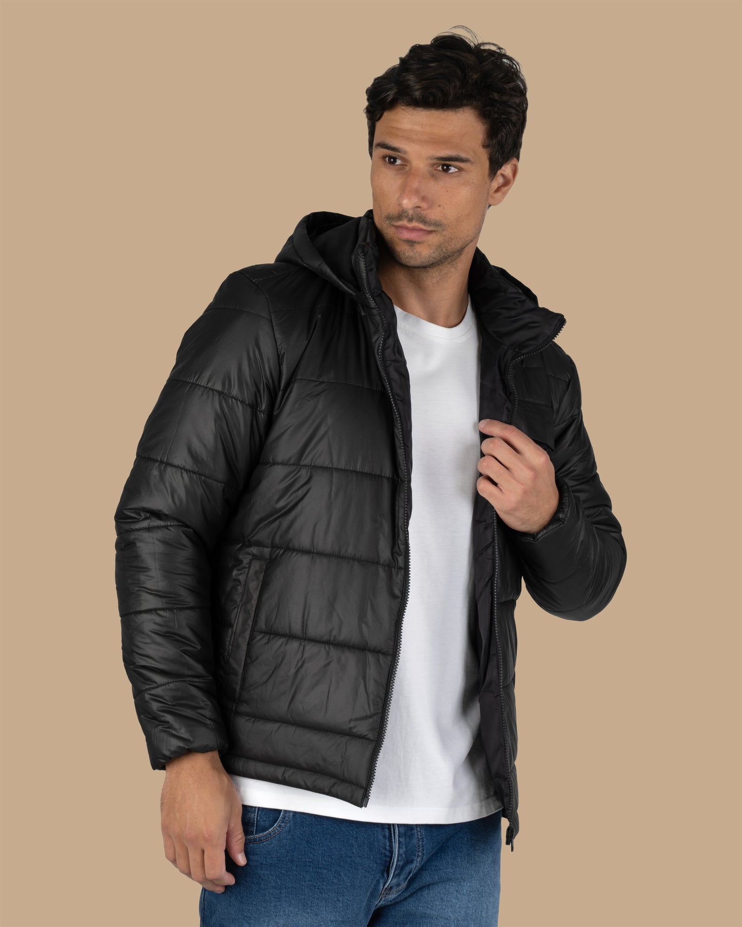 Black Waterproof Puffer Jacket
