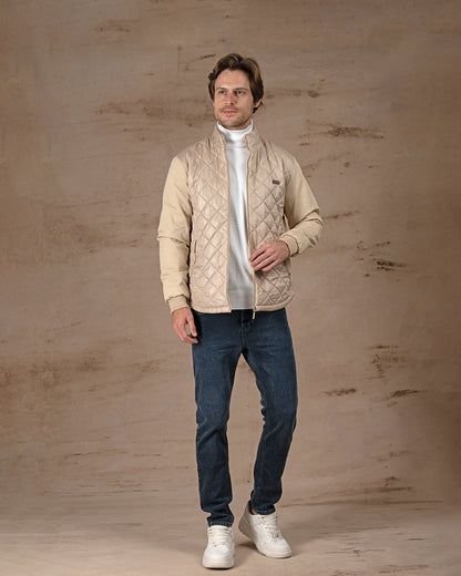 Beige Regular fit waterproof jacket