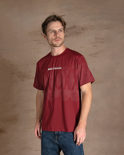 Burgundy printed Cotton T-shirt