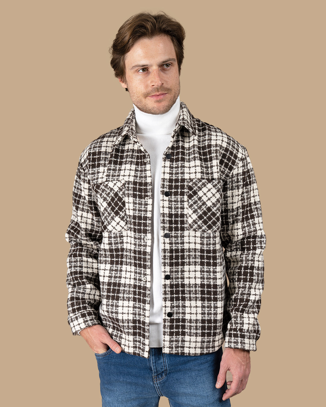 Brown Flannel  checkered winter shirt