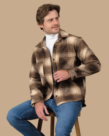 Brown Flannel checkered winter shirt