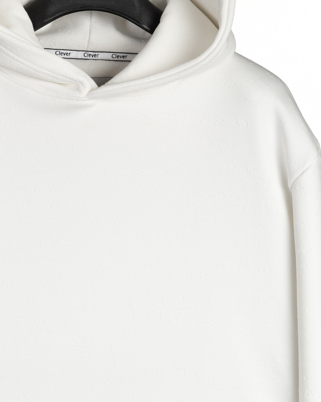 White Knitted Cotton Hoodie