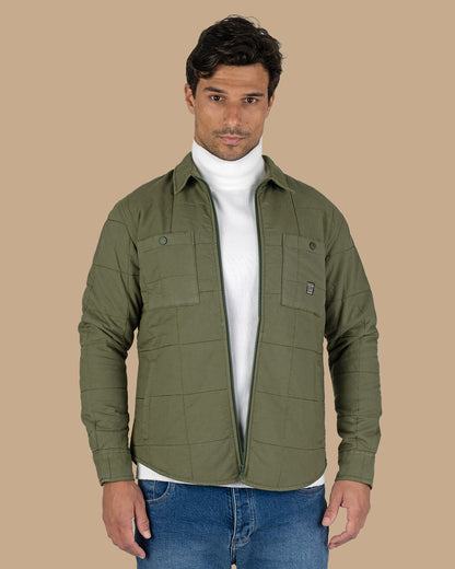 Classic Quilted Jacket - Olive Green