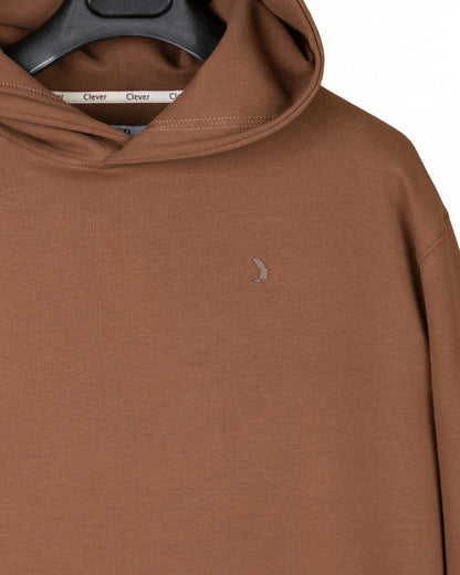 Brown Plain Cotton Hoodie (Big Size)
