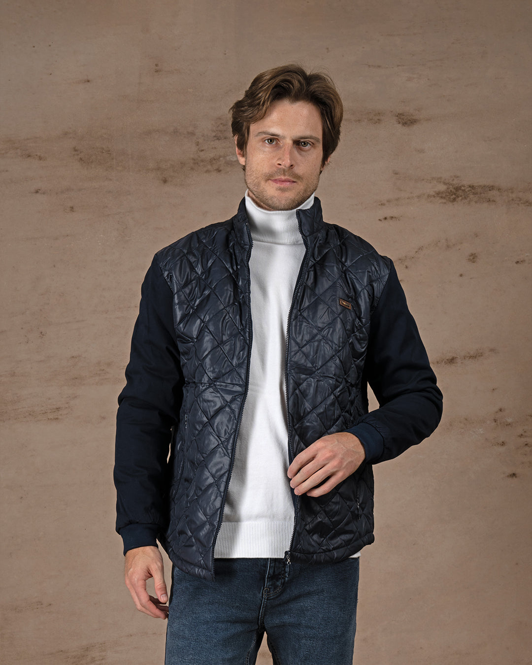Navy Blue Regular fit waterproof jacket