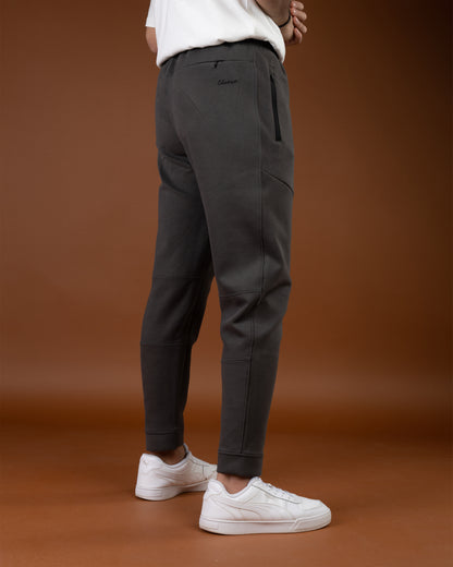 Dark Grey Flex Zip-Pocket Cotton Joggers