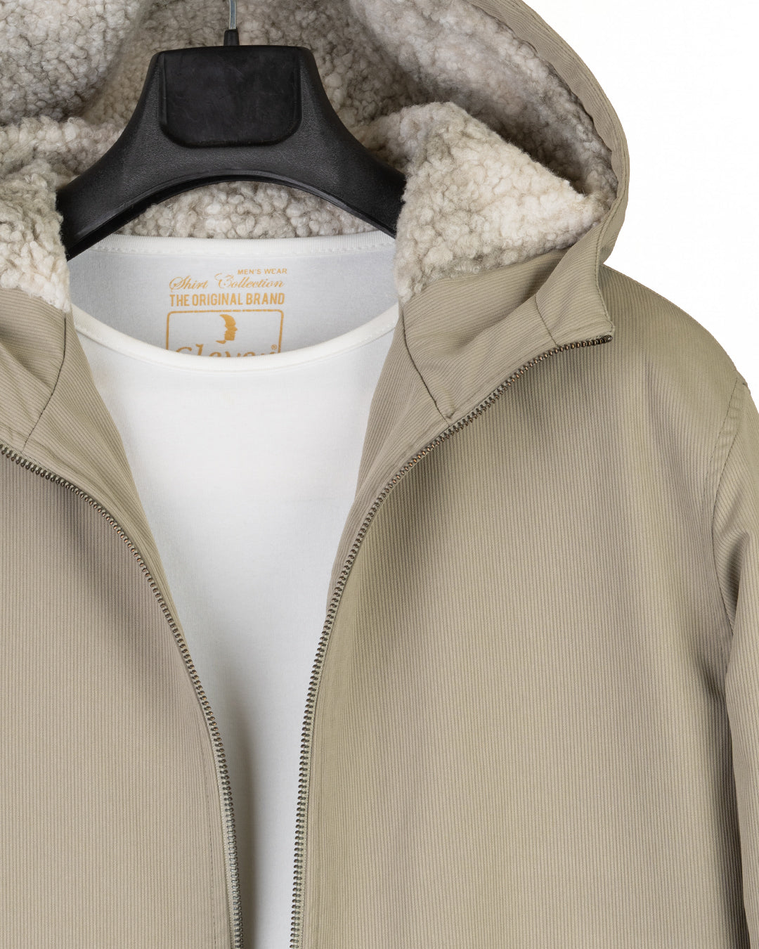 Caffee Gabardine Winter Jacket with Fur Lining