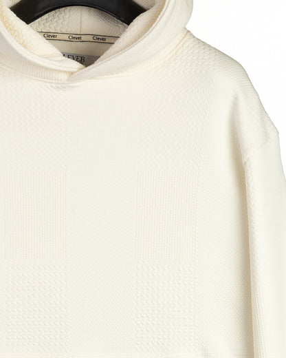 Off-White Patterned Knit cotton Hoodie