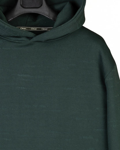 Olive Knitted Cotton Hoodie