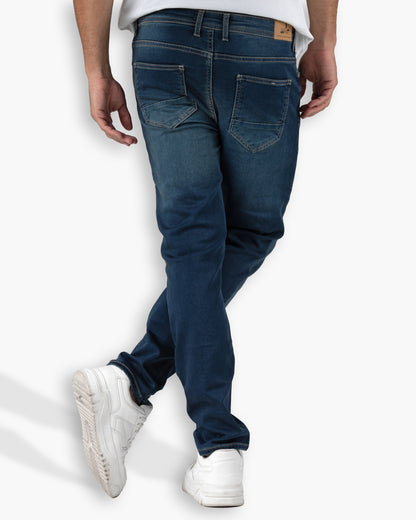 Mid-Blue Slim-Fit Denim Jeans