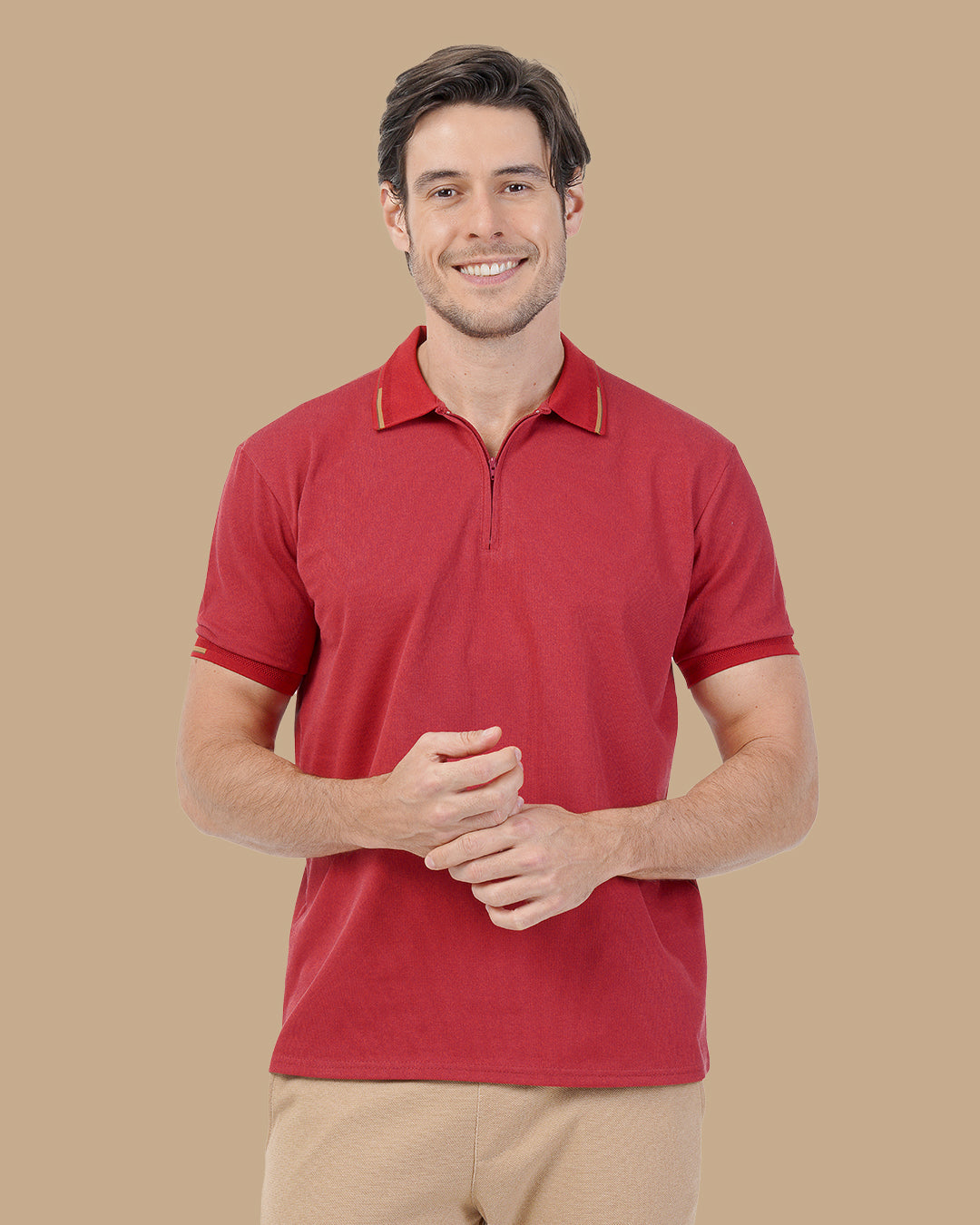 Red Cotton Polo Shirt