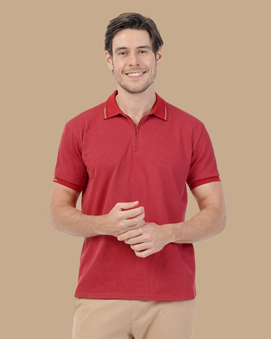 Red Cotton Polo Shirt