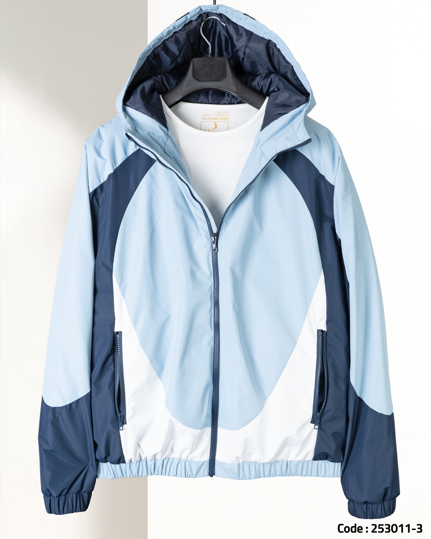 Navy Color-block Sport Waterproof Jacket