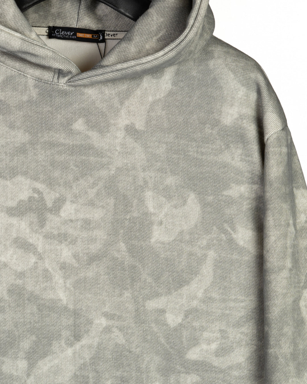 Charcoal patterned Velvet Hoodie