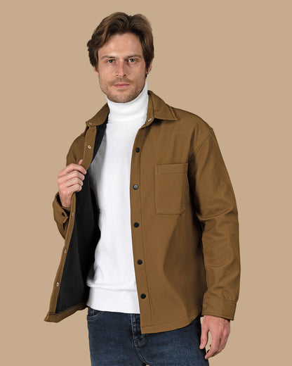 Brown waterproof winter shirt