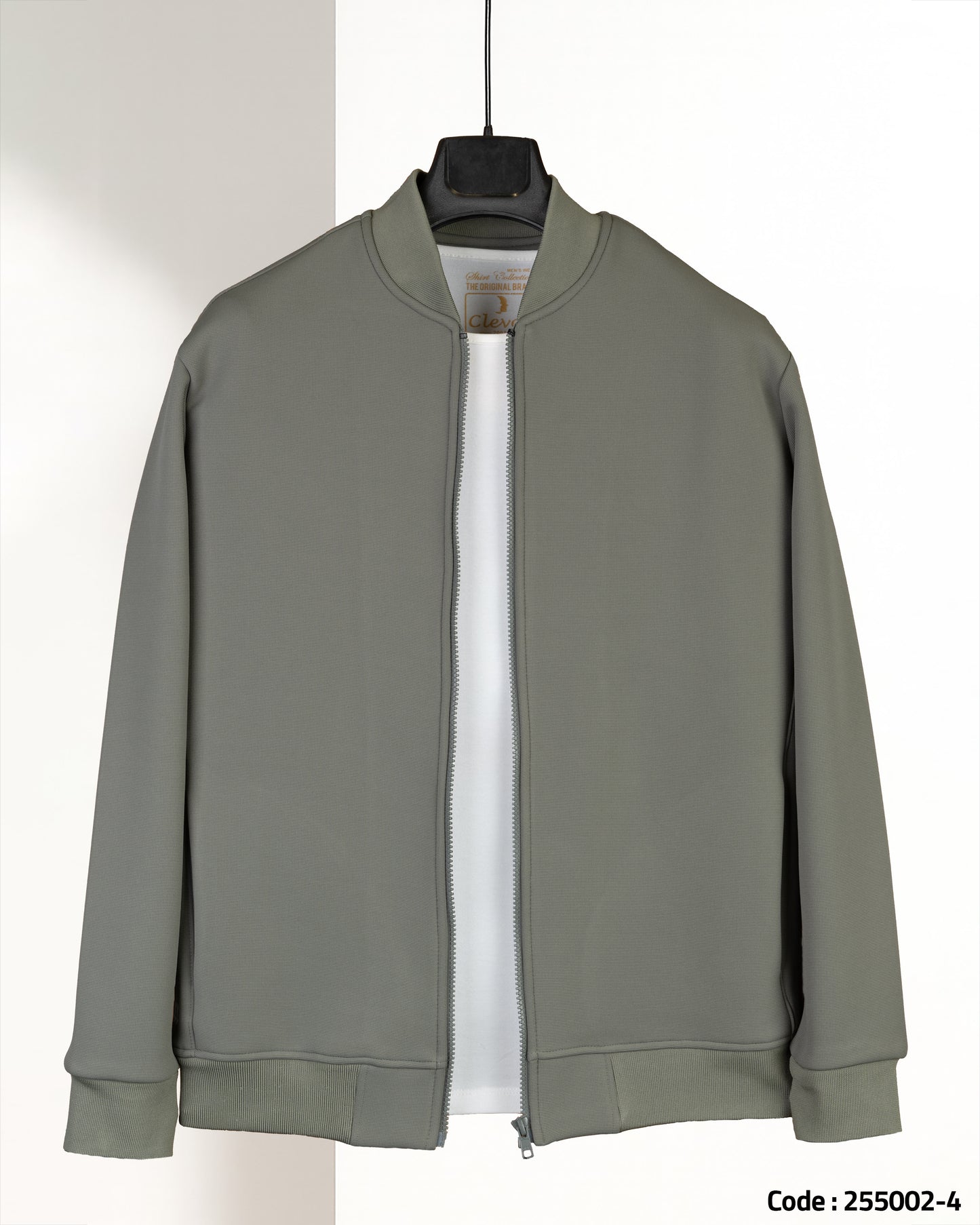 Oil Round-Neck Full-Zipper Plain Cotton Hoodie