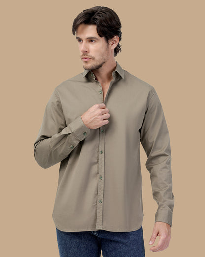 khaki Cotton shirt