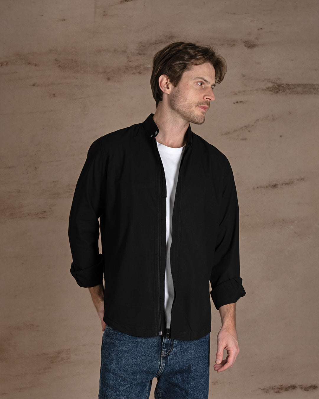 Black Regular Fit Cotton shirt
