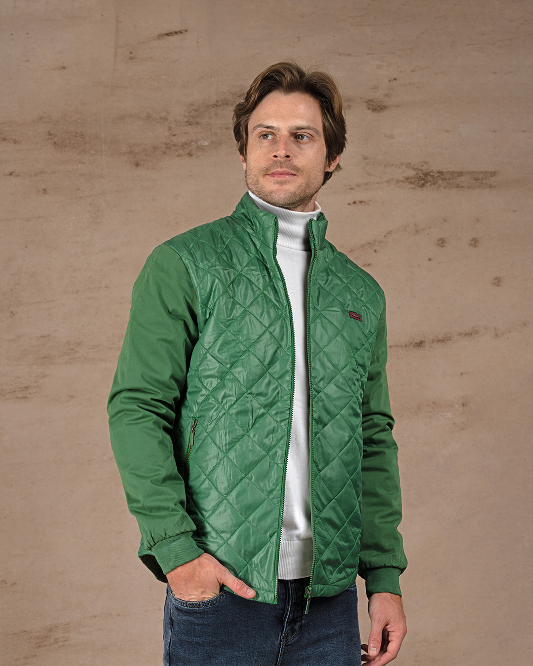 Green Regular fit waterproof jacket
