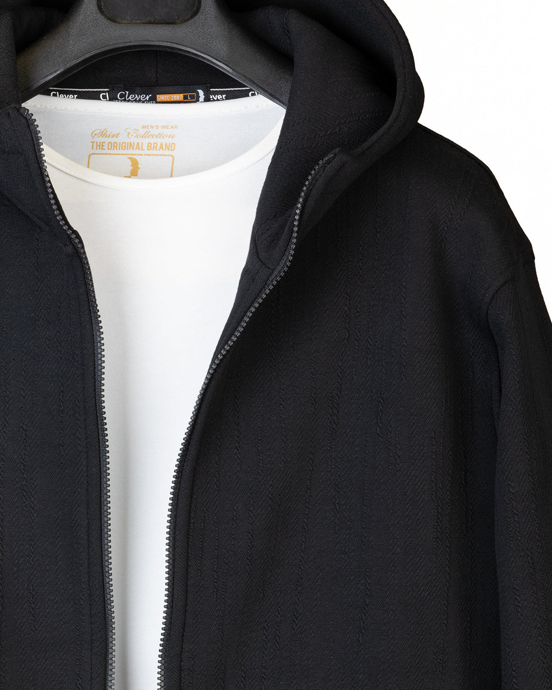 Black Full-Zipper Cotton Hoodie