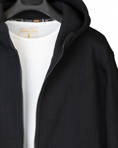 Black Full-Zipper Cotton Hoodie