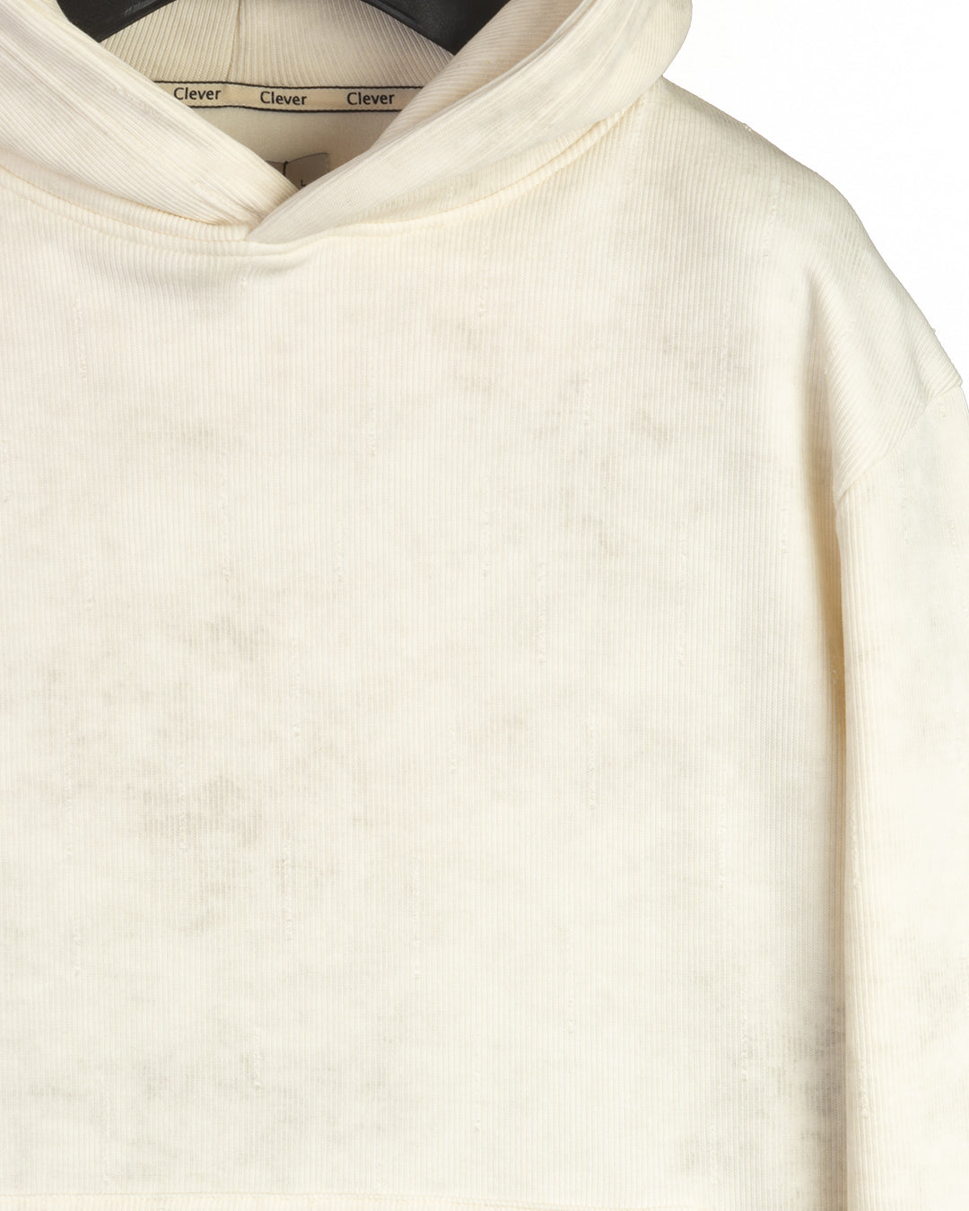 Beige Acid Wash With Defined Seam Lines Cotton Hoodie