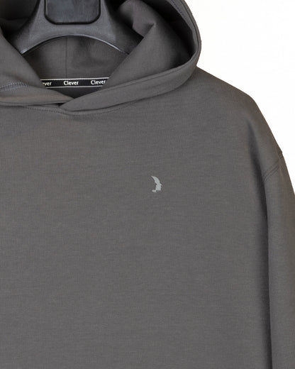 Grey Plain Cotton Hoodie (Big Size)