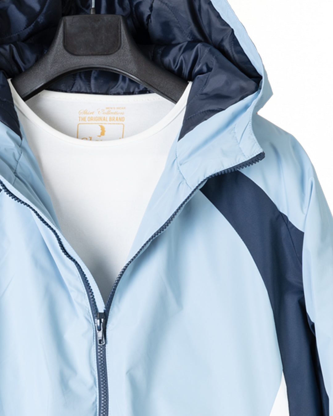 Navy Color-block Sport Waterproof Jacket