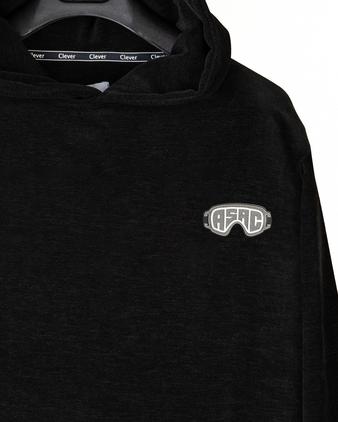 Black Plain Velvet Hoodie