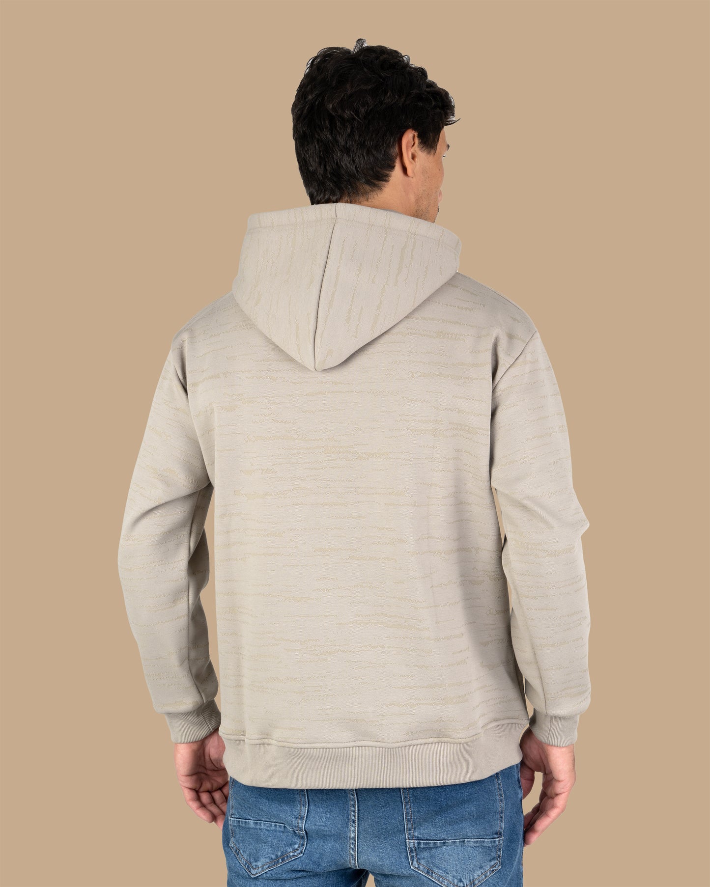 Grey Knitted Cotton Hoodie