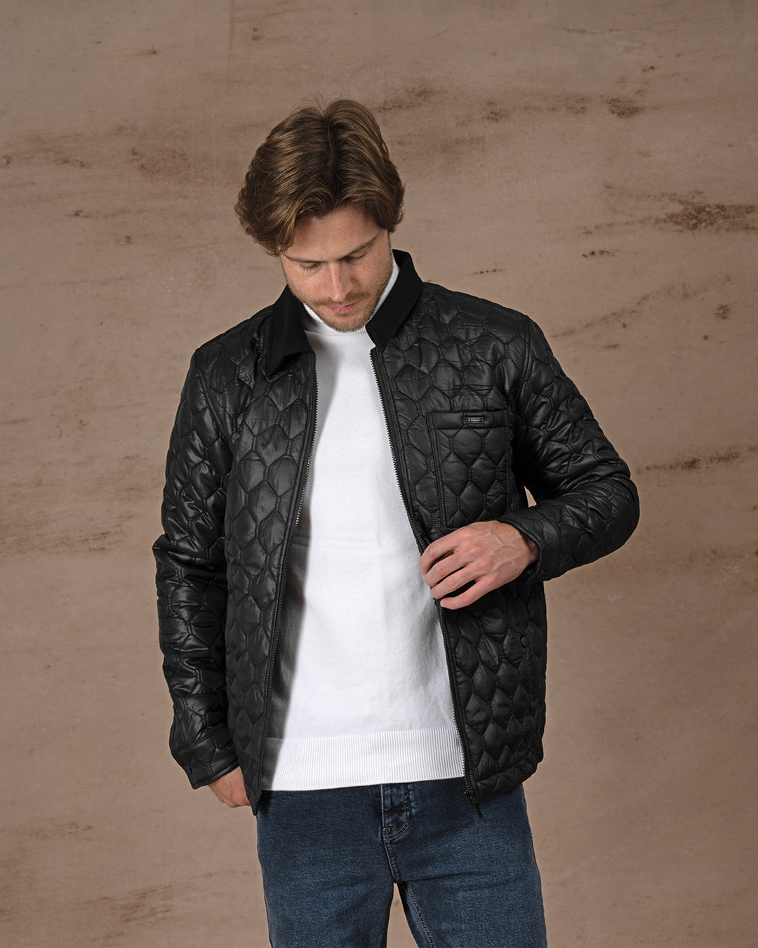 Black Regular fit waterproof jacket