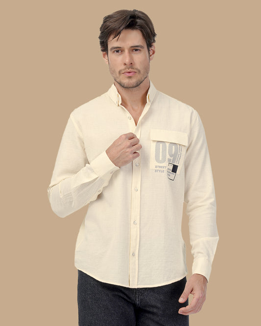 Off-White Cotton shirt - With Pocket