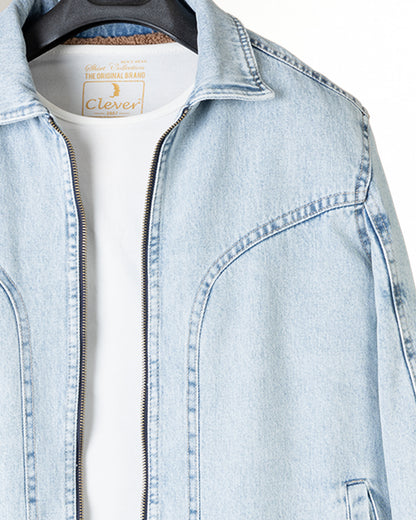 Ice-Blue Lined Denim Jacket