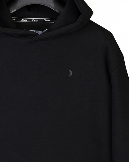 Black Plain Cotton Hoodie (Big Size)