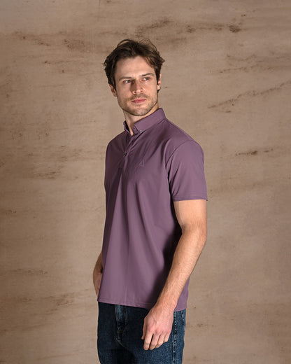 Mauve Cotton Polo Shirt Short sleeves