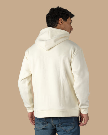 Off-White Patterned Knit cotton Hoodie