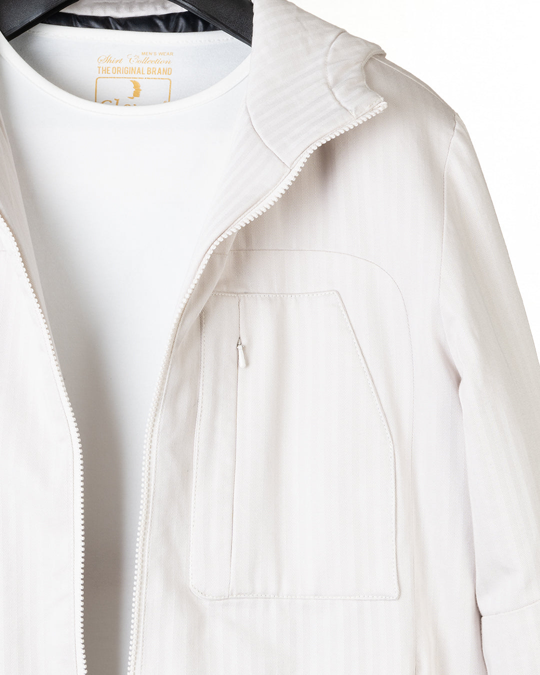 Off-White Gabardine Hooded Jacket