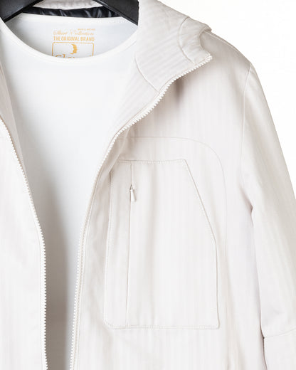 Off-White Gabardine Hooded Jacket