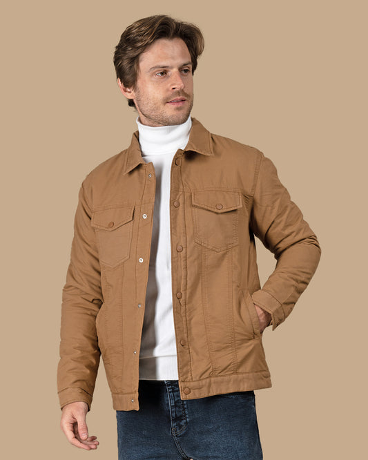 Camel Casual Gabardine Jacket