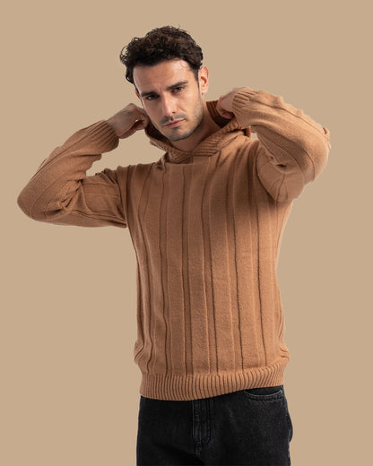 Camel Knitted Tricot Pullover