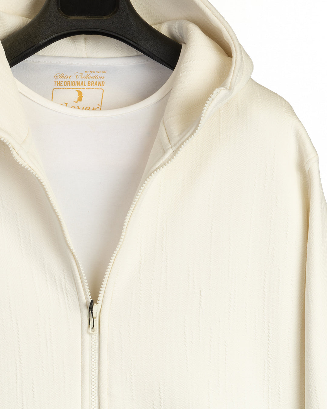 Off-White Full-Zipper Cotton Hoodie